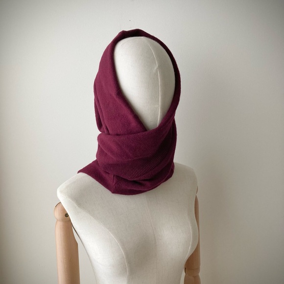 joodito 100% cashmere sweater wrap preppy tie scarf burgundy maroon dark red - Picture 7 of 12